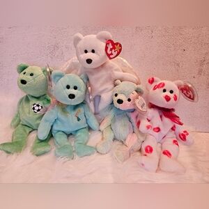 TY Beanie Babies Plush Bear Lot - Excellent Condition with Tags
